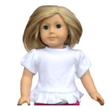 Blank 18 inch Doll Short Sleeve Ruffle Tee Shirt
